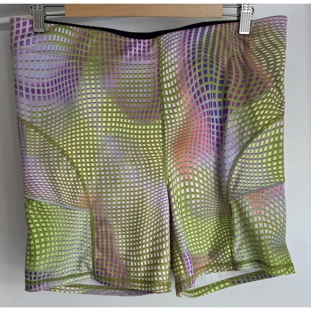 Fabletics Women XXL/1X Athletic Shorts Checkered Multi-Color 6in Inseam Biker